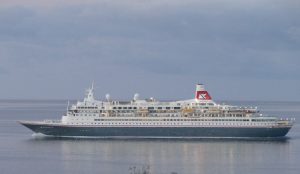 Le MS Boudicca dans le lagon pour la saison 2017