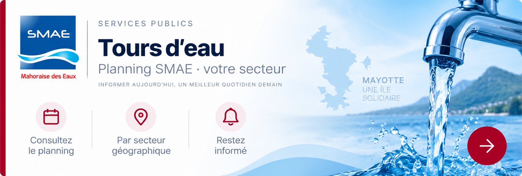 Tours d’eau — planning SMAE par secteur